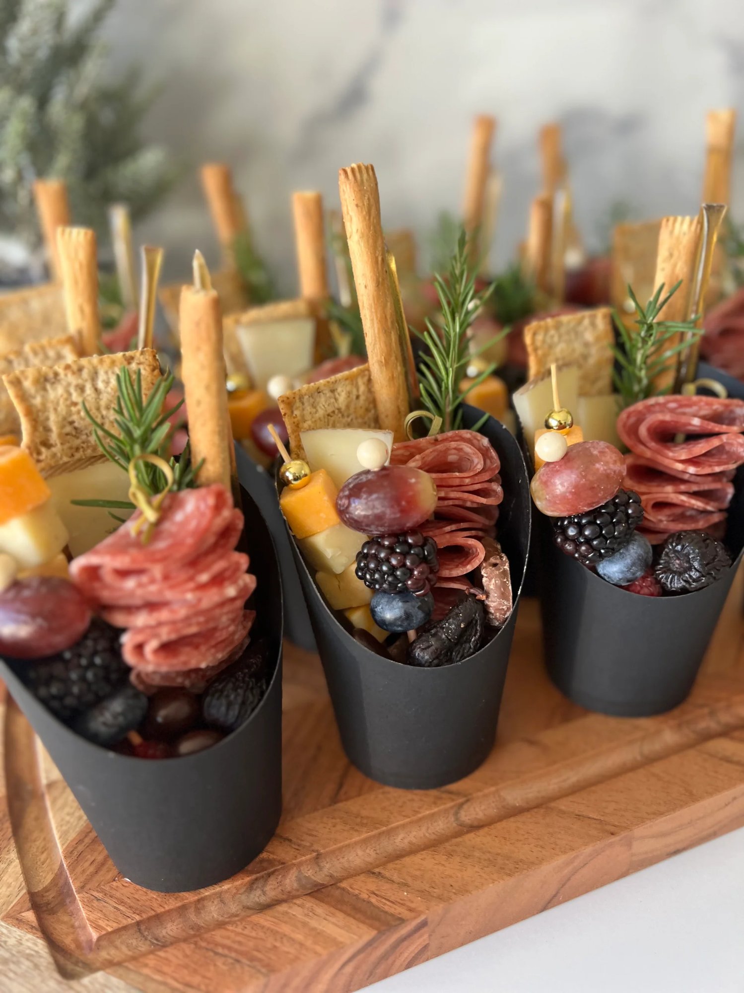 Individual charcuterie cups